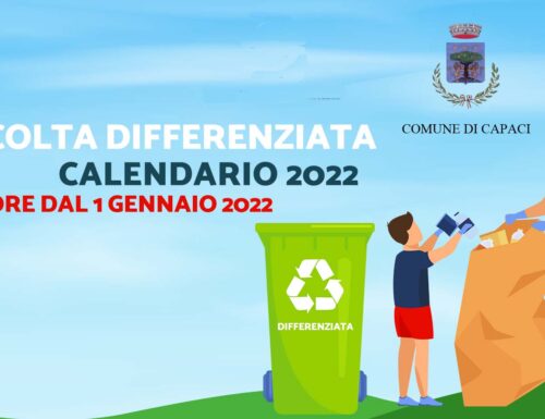 Capaci: calendario raccolta differenziata rifiuti 2022.
