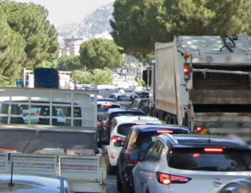 Palermo: “tappo” di viale Regione. Musumeci e Lagalla in cantiere: «Tempi certi per la riapertura»